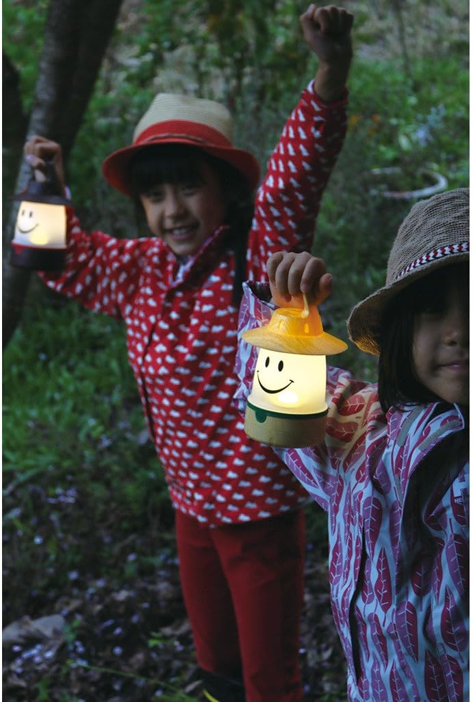 Time Concept SMiLE Soft LED Night Lantern - Woody Brown - Hanging Lamp, Battery-Operated