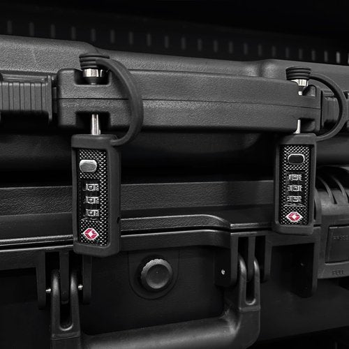 LAFENLIN 4 Pack Purple Black TSA Approved Locks for Gun Case, Combo Lock Traveling Hand Gun Carrying Case Lock, Tactical Cut-Resistant Heavy Duty TSA Travel Locks