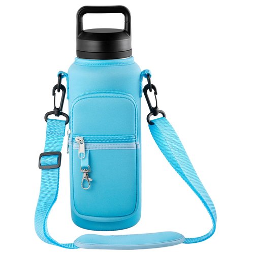 RRegeny Water Bottle Holder with Strap for Hydroflask 32oz 40oz Carrier Sling Bag with Phone Pocket Water Bottle Sleeve for Hiking Camping