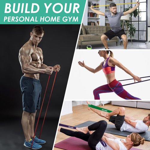 OZFIT Resistance Bands Set, Exercise Bands for Working Out, Pull Up Assistance Bands Workout Equipment for Home Gym, Physical Therapy Bands for Stretching & Muscle Training