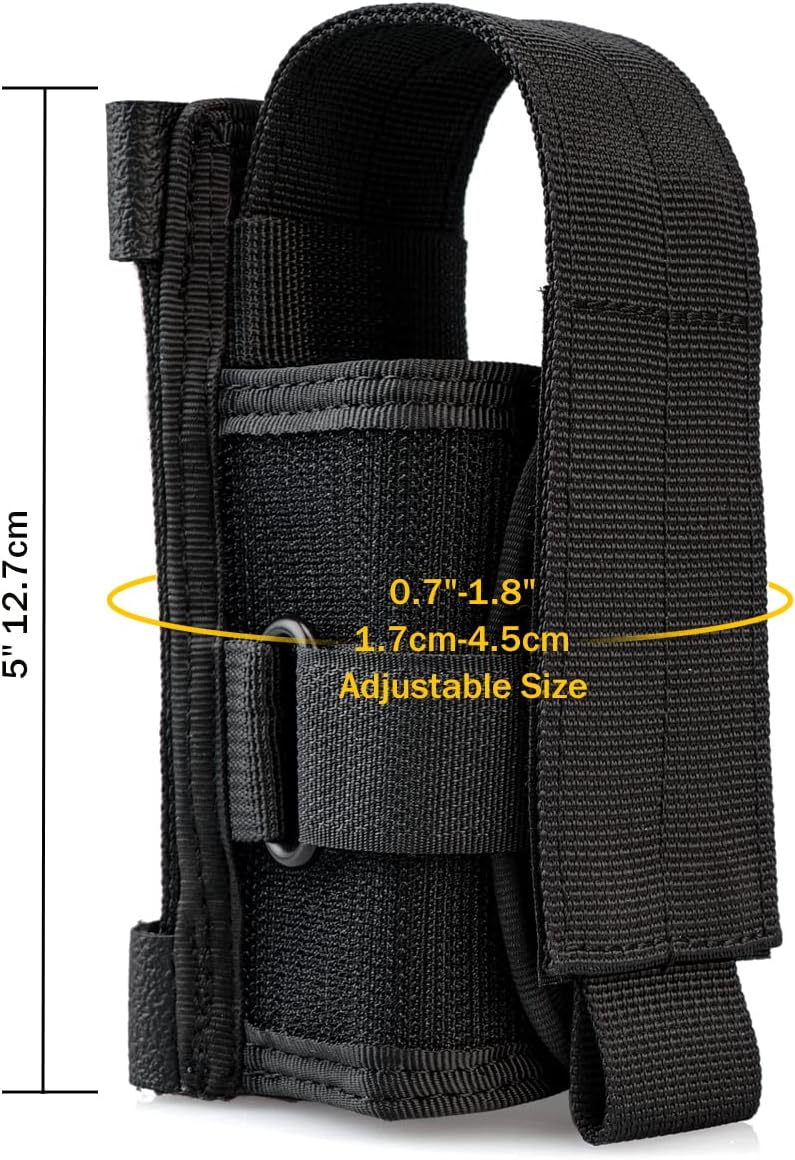 VIPERADE Tactical Flashlight Holster, Molle Flashlight Holder for Belt, Flashlight Pouch, Open Top Flashlight Holder for Vertical & Horizontal Carrying