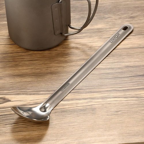 Lixada Titanium Long Handle Spoon - Lightweight Camping Spoon for Outdoor Picnic, Backpacking, Hiking & Travel - 1/2Pcs
