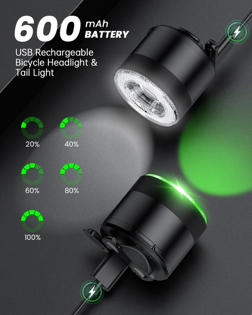 ONVIAN Bicycle Lights Front and Rear for Night Riding, Colorful Rechargeable Bike Light Set with 15 Light Modes 7 Colors, Waterproof Cycling Bike Front and Back for Adults Kids Road Mountain
