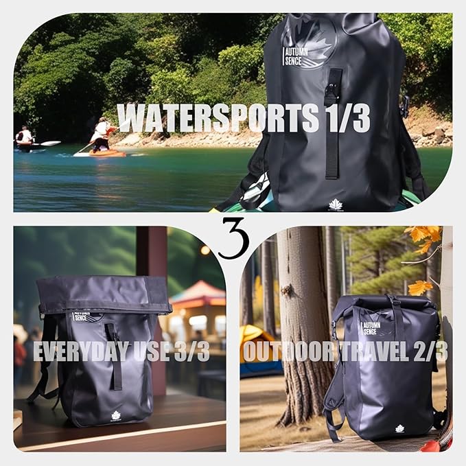 Dry Bags Waterproof Backpack, Waterproof backpack for boating,Floating,hiking, camping and other outdoor activities 25L.(Black)