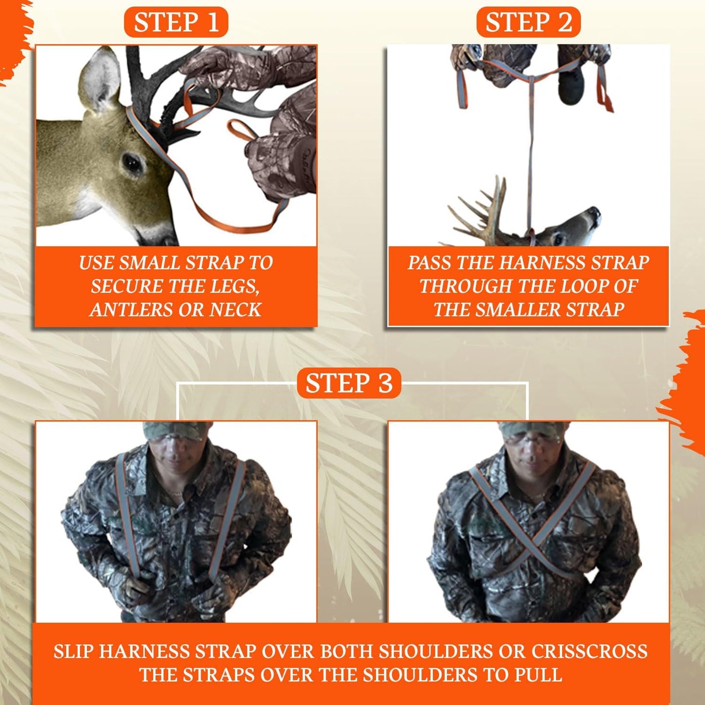 MULTUS Deer Drag Harness Quick and Easy to Use Hunting Gear for Deer Hunters