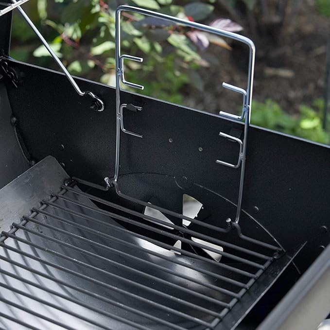 LS'BABQ Replace Parts Aluminized Steel 20" Ash Pan with 2 pc Fire Grate Hanger, Replacement for Chargriller 5050, 5072, 5650 Charcoal Grills(20.4" x 12.8")