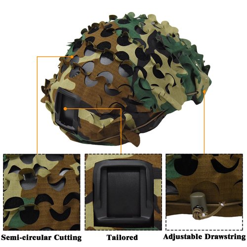 LOOGU Tactical Helmet Cover, Breathable Mesh Camo Camouflage Helmet Cover Great for Tactical Military Gear Combat Fast Helmet (Helmet Not Included)
