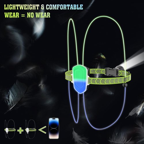 LED Safety Vest, Running Light Vest, Running Lights for Runners, High Visibility LED Running Vest with Control, LED Reflective Running Vest with Front Light, USB Rechargeable Waterproof Running Light