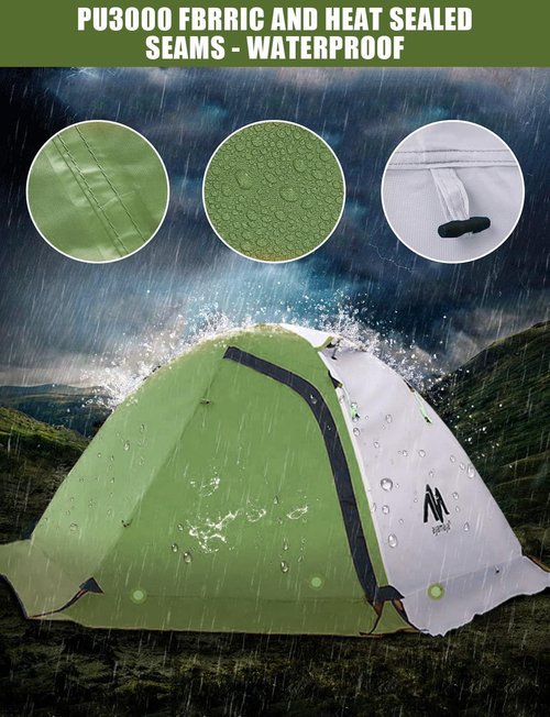 AYAMAYA 4 Season Backpacking Tent 2 Person Camping Tent Ultralight Waterproof All Weather Double Layer Two Doors Easy Setup 1 2 People Man Tents for Backpacker Outdoor Hiking