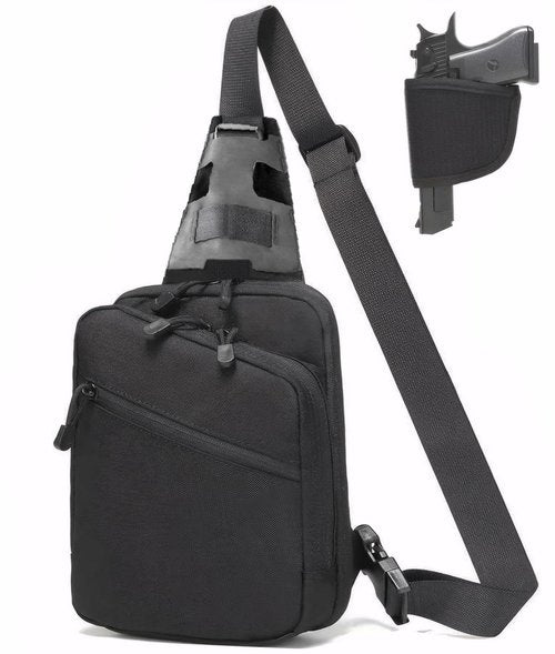 Xromes Gun Sling Bag, Concealed Carry Crossbody Pack CCW Sling Bag Durable EDC Shoulder Bag for Handgun with Holster