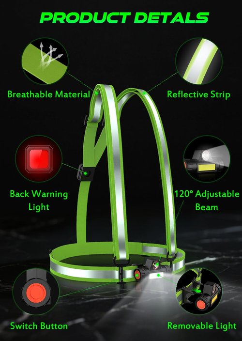 Coorattyes LED Reflective Vest,Light Up Running Vest,Led Vest,Light Vest for Running at Night,Lighted Running Vest,Running Lights for Runners