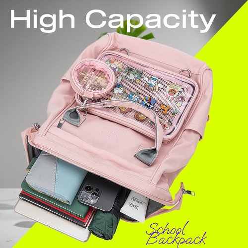 ZAROXOXS Kawaii Pin Collector Bag Ita Bag Pins Display Backpack JK with Inserts for Anime Cosplay Casual Daypacks
