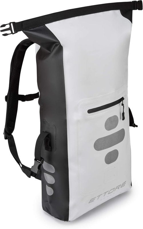 Ettore Cycling Rucksack 100% Waterproof Dry Bag - Black/White - Sonar