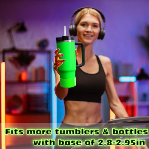 Vmini Protective Neon Boot for Stanley Cup 20/30/40oz, Compatible with Hydro Flask 12-24oz & Simple Modern 20-40oz, Silicone Sleeve for More Tumblers & Water Bottles of 2.8-2.95" Bottom, Neon Green