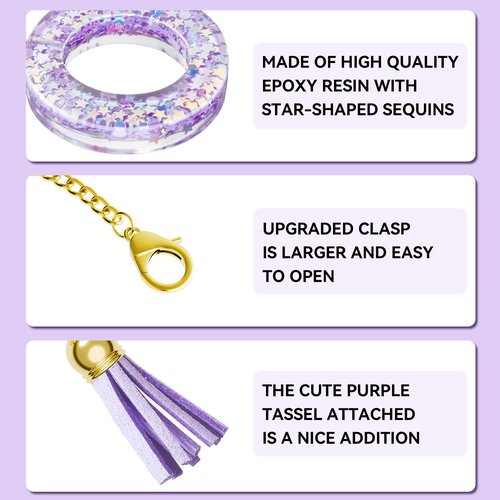 MOYOHIM Letter Charm for Stanley Cup, Cute Initial Keychain Charm for Handle, Purple Handle Accessories for Stanley Tumbler for Girls Women (Letter M)