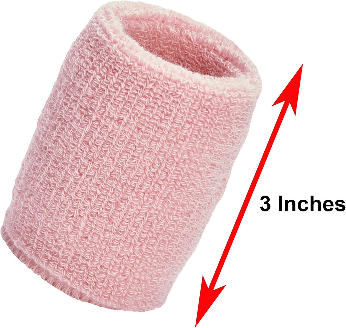 TOURNA Unique Sports Wristbands/Sweatbands Pack of 12 (6 Pair) Pink