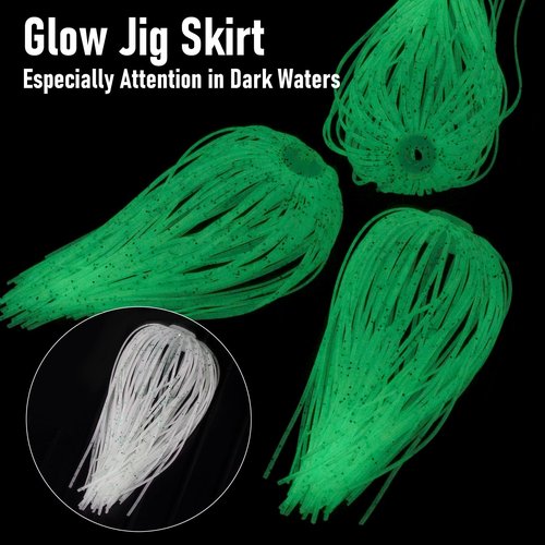 Dr.Fish 15 Pack Replacement Jig Skirts 88-Strands Silicone Fishing Umbrella Skirts Quick Change for Spinnerbaits Bass Jig Lures Making Accessories Chartreuse