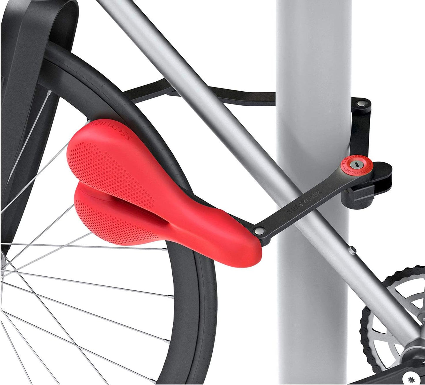 SeatyLock Hybrid Saddle Bike Lock - Multi Patent 2 in 1 Locking Bike Doubles As Seat or Bicycle Guard - Innovative Lightweight Anti Theft Bicycle Lock and Saddle with Keys