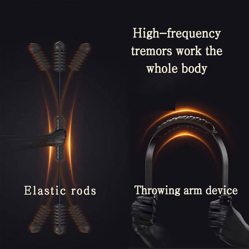Elastic Fitness bar, Weight bar, Core Strength Training, Arm Twister, Home Gym Workout, Suitable for Men, Women Body Shaping and Fat Burning Training (Black)