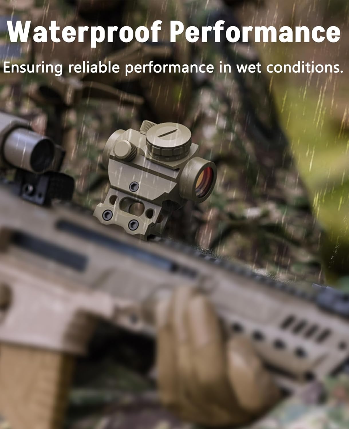 MidTen 2MOA Red Dot Sight 1x25mm Reflex Sight Waterproof & Shockproof & Fog-Proof Red Dot Scope with 1 inch Riser Mount