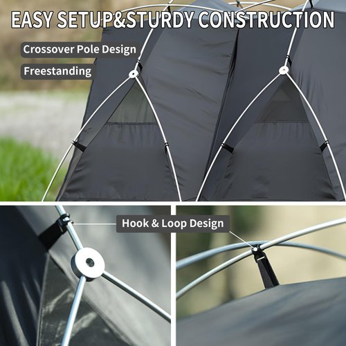 TENPLAY 1 Person Lightweight Camping Cot Tent with Carry Bag, Well-Ventilated Tents with Mesh Windows, Easy Setup, Infinity Expansion Inner Tent for Camping Traveling Hiking Backpacking Backyard
