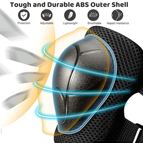 ETEETOW Gradient Color Knee Pads for 2-14+ Ages Kids Knee Elbow Pads Wrist Guards with Drawstring Bag Adjustable Protective Gear Set for Girls Boys Roller Skating Bike Cycling Skateboard Scooter