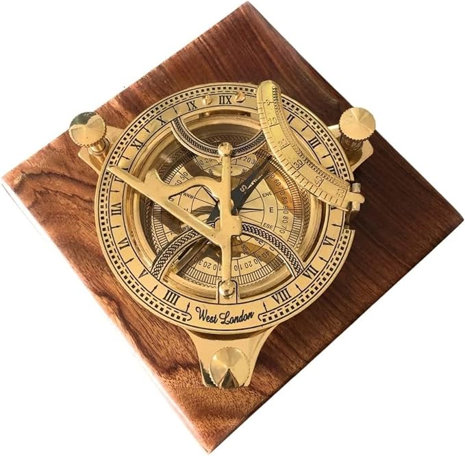 Smizzy Navigational Maritime Vintage Nautical Brass Compasses Fully Functional Titanic/Robert Frost Poem Compass/Sundial for Gift and Home Décor