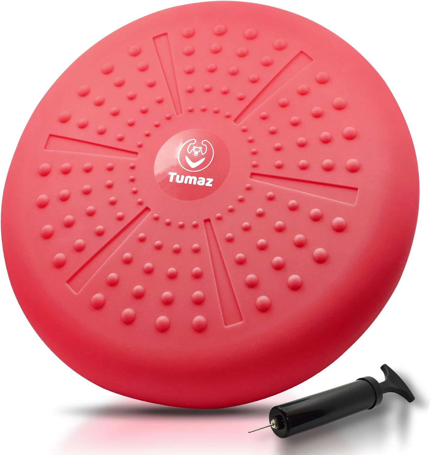 Tumaz Wobble Cushion - Wiggle Seat to Improve Sitting Posture & Stay Focused for Sensory Kids, Balance Disc to Core Strength & Flexible Seating [Extra Thick Balance Board, Pump Included Wobble Board]