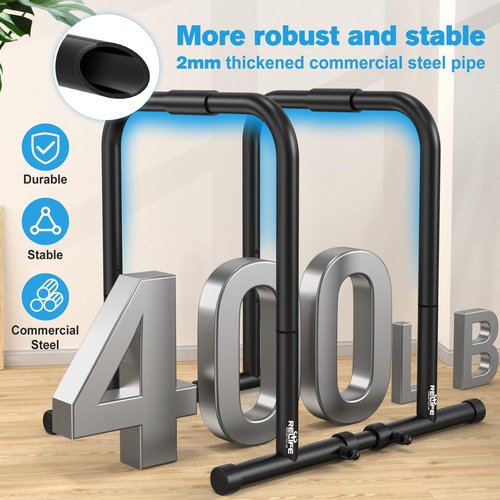 RELIFE Power Tower Pull Up Bar Station Workout Dip Station for Home Gym Strength Training Fitness Equipment,400LBS