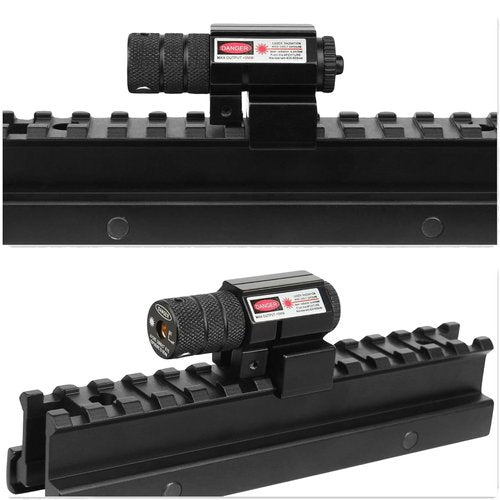KASENTE Red Laser Beam Sight with 21mm Picatinny Weaver Rail Mount for Airsoft Gun Pistol Rifle, Black