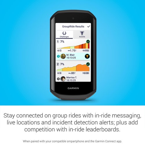 Garmin Edge 1050®, Premium Cycling Computer, Vivid Color Touchscreen Display, Built-in Speaker, Advanced Training and Group Ride Features, Road Hazard Alerts