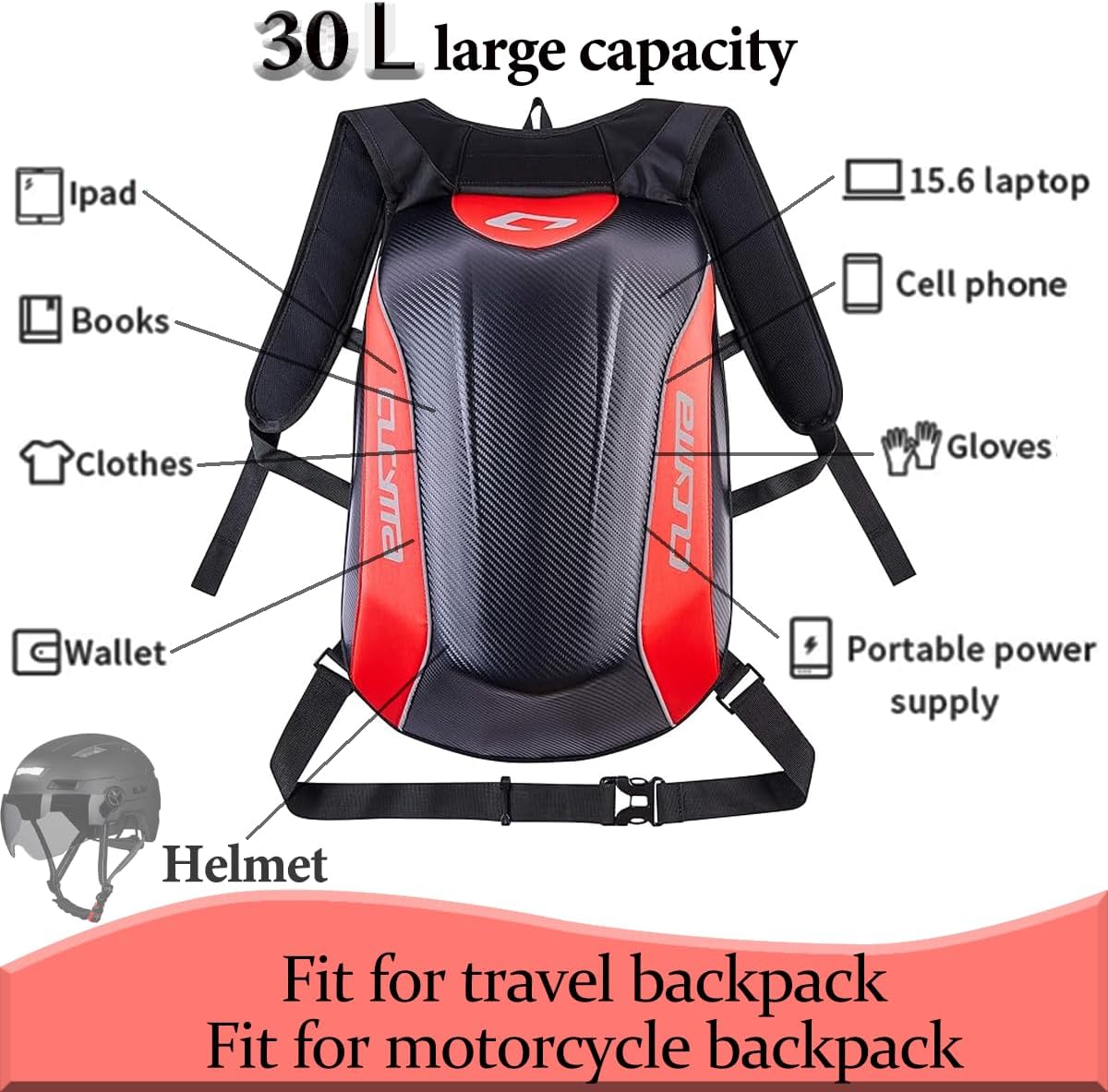 Motorcycle Backpack Motorsports Track Riding Back Pack