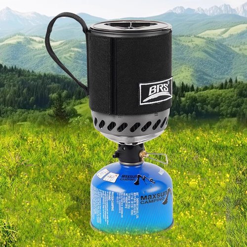 Backpacking and Camping Gas Stove System 0.5L Outdoor Integrated Heat Collecting Pot Jet Burner Set