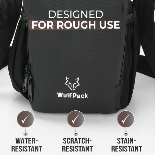 WulfPack Magnetic Gym Bag, Magnetic Bottle Bag, Water Bottle Carrier Holder with Large Phone Pockets, Large Pockets, Gym Bag, Work, and Sports (Black)