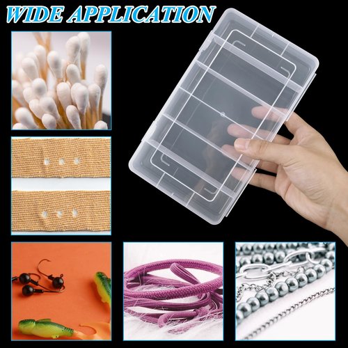 LDHHYH 10 Pack 6 Grids Tackle Box Organizer, Clear Fishing Tackle Boxes, Clear Organizer Box with Dividers, Plastic Storage Organizer Container for Crafts, Beads, Earrings, Screws, Nail, Pins