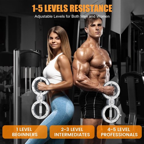 POZOERA Burn Machine - Arm Exercise Equipment with 12LB Adjustable Resistance,Forearm Strength Trainer for Men&Women with 360 Degree Rotator (Silver)