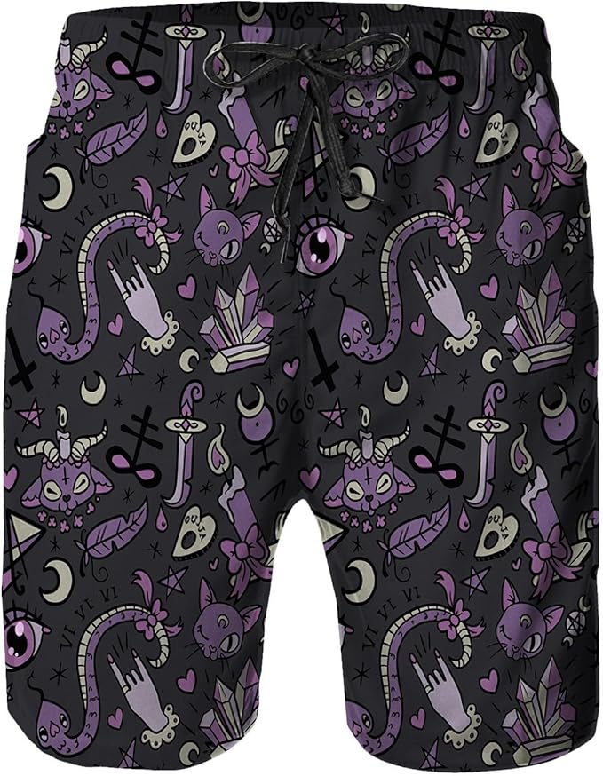 Mens Swim Trunks with Mesh Lining,Quick Dry Swimsuit Board Shorts Beach Pants Swimwear Bathing Suits