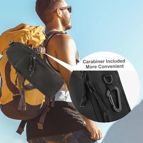CONTAIL 2 in 1 Magnetic Water Bottle Carrier Bag for 30/40 oz Tumbler with Handle/no Handle,Bottle Pouch Holder with Adjustable Shoulder Strap,Multifunction Accessories Pocket&Carabiner