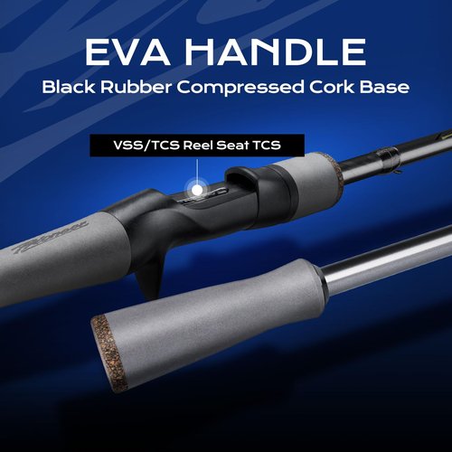 HANDING Pioneer Baitcaster Rod 7' Bass Rod 2-Piece with Medium Power Moderate Fast EVA Handle for Largemouth Smallmouth Walleye