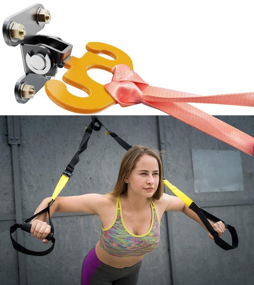 Rotatable Band Wall Mounts Gym Anchor,Resistance Band Wall Anchors,Workout Wall Mount Anchor,Band Hooks,Home Gym Accessories for Home Gym Workouts,for Strength Training,Fitness,Physical Therapy 墙