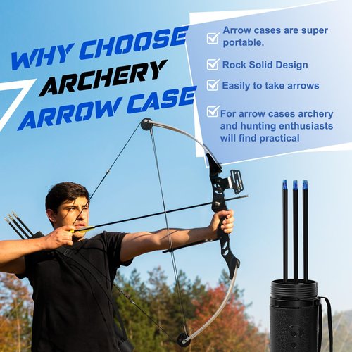 WinnerWhy 2 Pack Adjustable Arrow Case Archery for Hunting Crossbow Quiver Hold 12 Arrows of 24'' to 39'' with Strap Arrow Insert, Extendable Poster Tube, Fishing Tube, Multifunction Storage Case