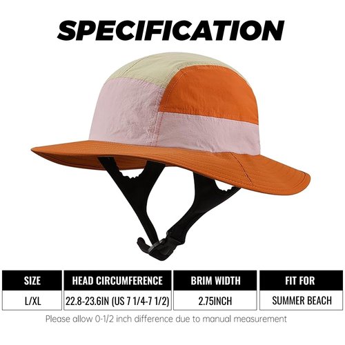 CLAPE Surf Hat Bucket Sun Hats for Surfing Boating Water-Sports Men and Women-Quick Drying Adjustable Chin Strap