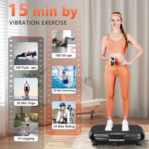 DamKee Vibration Plate Exercise Machine for Lymphatic Drainage and Weight Loss - Full Body Workout Equipment for Home Gym