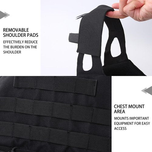 Disratw Tactical Airsoft Vest Molle Adjustable Lightweight Airsoft Vest Outdoor Paintball Training Cosplay Costumes (Black)