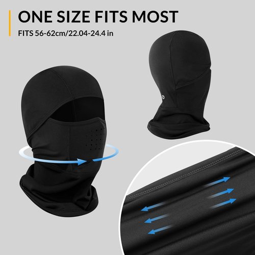 baleaf Balaclava Ski Face Mask for Men Women Sheisty Mask UV Sun Protection Black Full Face Cover for Motorcycle Cycling Work