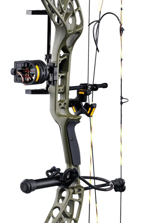 Bear Archery Adapt 2 Ready to Hunt Compound Bow Archery Set with Archery Accessories Including IMS V-Biscuit Rest, 4 Pin Sight, & Stabilizer, 24”- 31” Draw Length, Up to 320 FPS