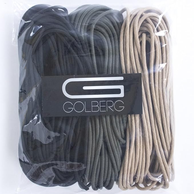 GOLBERG 750lb Paracord/Parachute Cord – Mil-Spec Type IV 750 lb Tensile Strength – Mil-C-5040-H – 100% Nylon