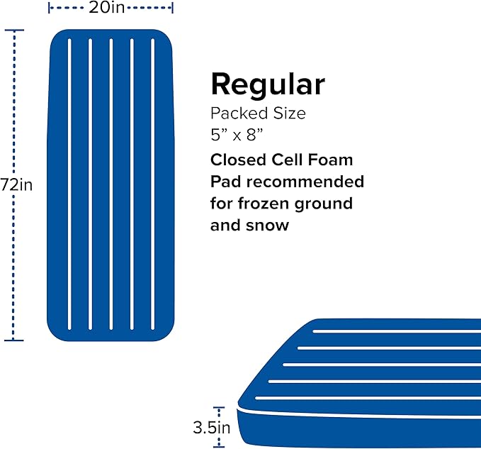 Big Agnes Divide Insulated | Lightweight, Compact, 3-Season Air Chamber Sleeping Pad, Regular, Warm Olive