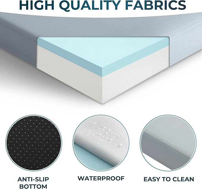 Kingfun Memory Foam Camping Sleeping Pad, CertiPUR-US Camping Mattress Waterproof Roll Up Mattress Guest Bed, Thick Floor Sleeping Mat for Car Truck Tent for Adults with Travel Bag