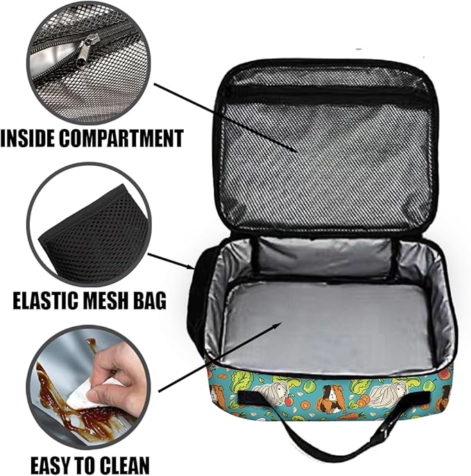 Guinea Pig Lunch Bag Reusable Insulated Lunch Box Keep Food Cooler Thermal Lunch Tote for Women Men